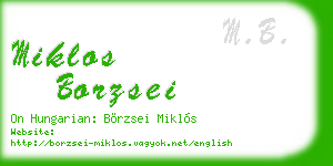 miklos borzsei business card